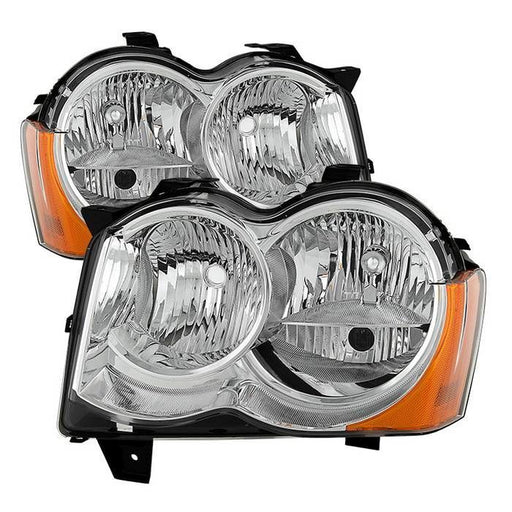 Xtune Jeep Grand Cherokee 08-10 Halogen Model OnlyOEM Style Headlights Chrome HD-JH-JGC08-AM-C