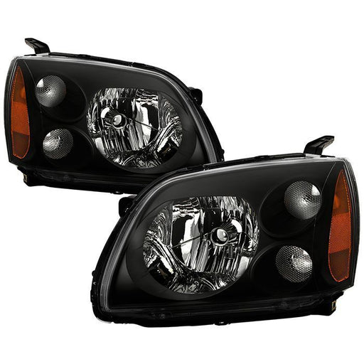 Xtune Mitsubishi Galant 04-08 Amber Crystal Headlights Black HD-JH-MG04-AM-BK