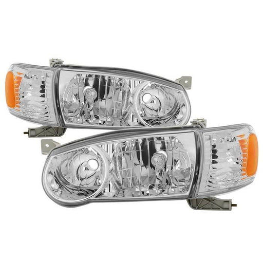 xTune Toyota Corolla 01-02 OE Style Headlights w/Amber Corner Lights - Chrome HD-JH-TC01-AM-C