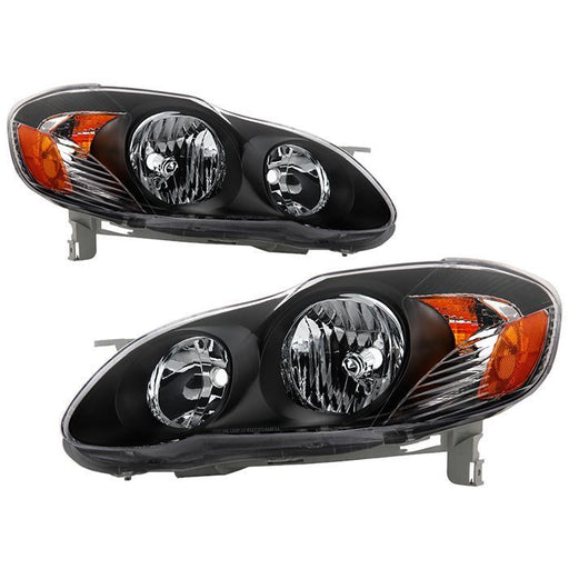 Xtune Toyota Corolla 03-06 Crystal Headlights Black HD-JH-TC03-AM-BK