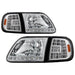 Xtune Ford F150 97-03 Crystal Headlights w/ Clear LED Corners Chrome HD-ON-FF15097-LED-SET-C