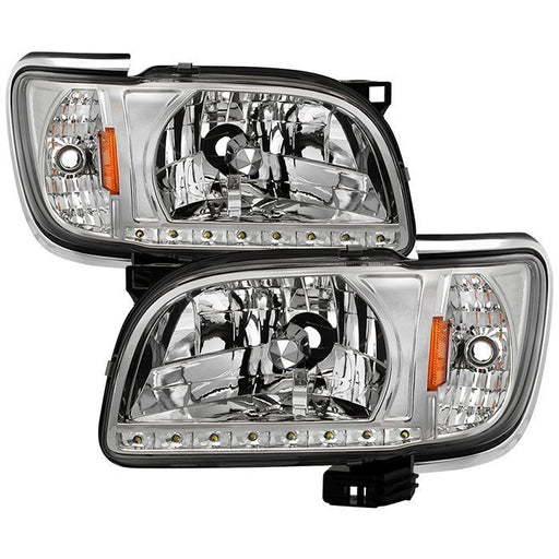 Xtune Toyota Tacoma 01-04 1 Piece w/ Chrome Trim Corner Crystal Headlights HD-ON-TT01-1PC-LED-CC-C