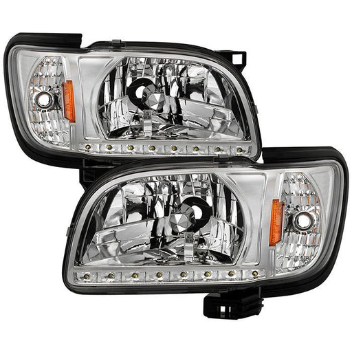 Xtune Toyota Tacoma 01-04 1 Piece w/ Black Trim Corner Crystal Headlights HD-ON-TT01-1PC-LED-C