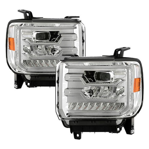 xTune GMC Sierra 1500 14-15 Sierra 2500 3500 15-17 Headlight Halogen Mdls- Chrome PRO-JH-GS14-FLED-C