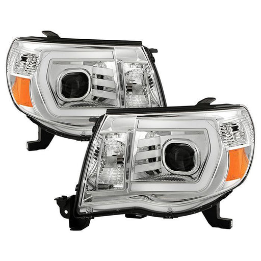 xTune Toyota Tacoma 05-11 LED Light Bar Projector Headlights - Chrome PRO-JH-TT05-LB-C