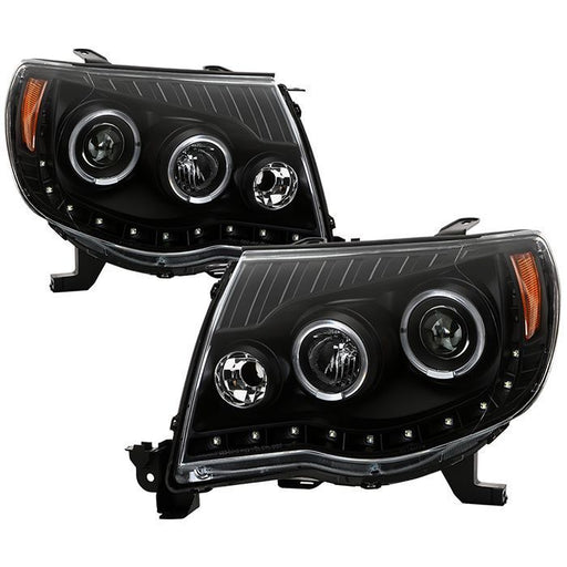 Xtune Toyota Tacoma 05-11 Halo Projector Headlights Black PRO-JH-TT05-LED-BK