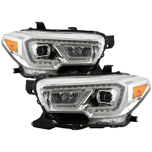 xTune Toyota Tacoma 16-19 TRD Model LED DRL Projector Headlights- Chrome PRO-JH-TTA16-FLED-TRD-C