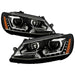 xTune Volkswagen Jetta 11-14 Halogen Model Only DRL Projector Headlights - Black PRO-JH-VJ11-DRL-BK