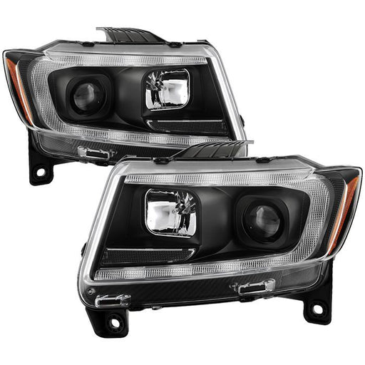 Spyder 11-13 Jeep Grand Cherokee (Xenon/HID Model Only) Light Bar Projector Headlights - Black