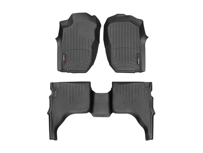 WeatherTech 01-04 Toyota Tacoma Double Cab Front & Rear FloorLiner - Black WeatherTech