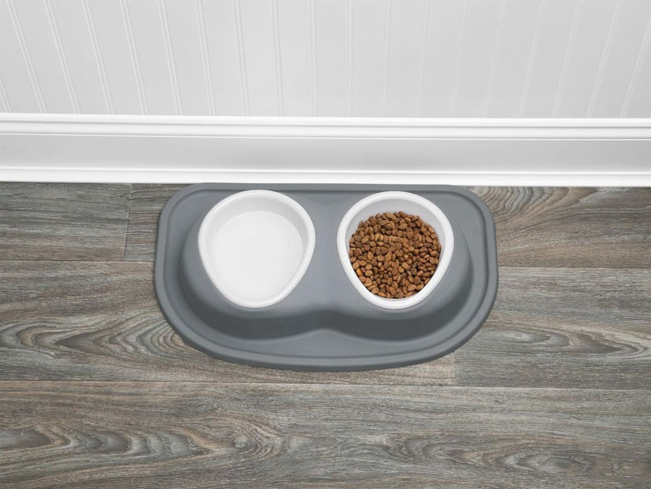 WeatherTech Pet Feeding System Double Low 64oz 3in. Poly Bowl - Tan WeatherTech